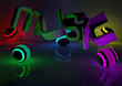Illustration: Music glowing globe background Music glowing globe background