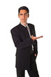 Young businessman is showing hand signs. Young businessman is showing hand signs.