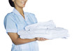 Maid woman with towels