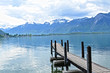 Foto: Wooden Dock in Geneva lake, Switzerland Wooden Dock in Geneva lake, Switzerland