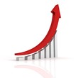 Illustration: success business growth bar graph diagram with arrow success business growth bar graph diagram with arrow