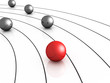Illustration: winner or leadership concept of sphere race winner or leadership concept of sphere race