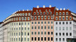 Close-up colourful buildings at Neumarkt square in Dresden Close-up colourful buildings at Neumarkt square in Dresden