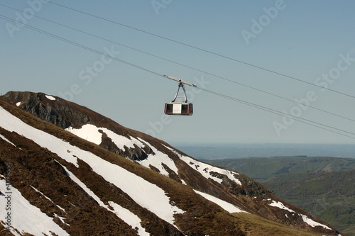Photo: cable car going uphill cable car going uphill
