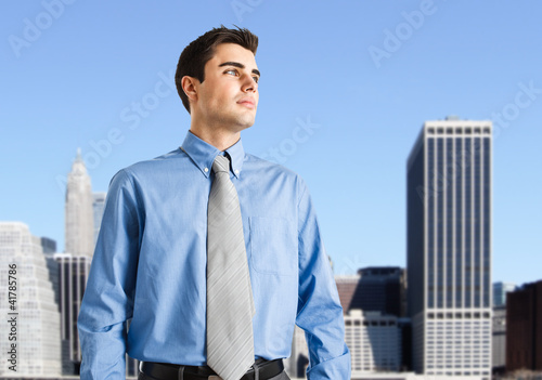 Photo: Businessman looking to the future Businessman looking to the future
