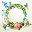 Background with roses and butterflies Background with roses and butterflies