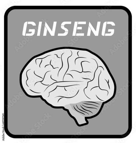 Vector: Ginseng brain emblem Ginseng brain emblem