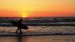 Surfer at sunset Surfer at sunset