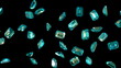 Video: Loopable Emerald diamonds flow with slow motion Loopable Emerald diamonds flow with slow motion