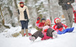 Little girl on sleigh