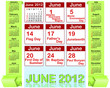 Holiday icons calendars for june 2012.