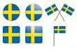 badges with Sweden flag vector illustration badges with Sweden flag vector illustration