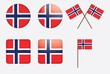 badges with Norwegian flag vector illustration badges with Norwegian flag vector illustration