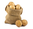 Potatoes in burlap sack