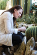 Woman pricked herself on a thorn from a cactur