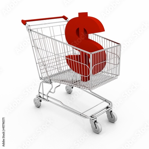 Illustration: sale shopping cart with dollar sign sale shopping cart with dollar sign