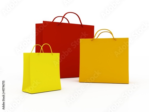 Illustration: Shopping Bags isolated on white background Shopping Bags isolated on white background