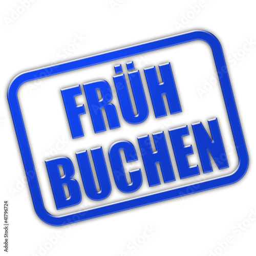 Illustration: Stempel blau glas FRÜH BUCHEN Stempel blau glas FRÜH BUCHEN