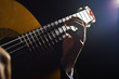 Playing the guitar