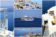 Set of summer photos in Santorini island, Greece