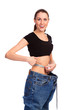Photo: Girl demonstrating weight loss Girl demonstrating weight loss