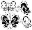 Artistic pattern with butterflies, suitable for a tattoo