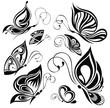 Black and white butterflies. Tattoo design