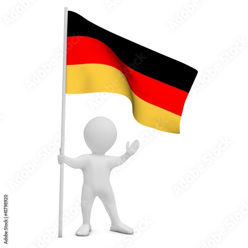 Illustration: Bürger mit deutscher Flagge Bürger mit deutscher Flagge