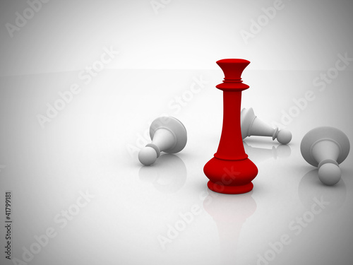 Illustration: Chess king standing - game over Chess king standing - game over