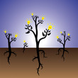 Concept of idea plants growing in fertile mind