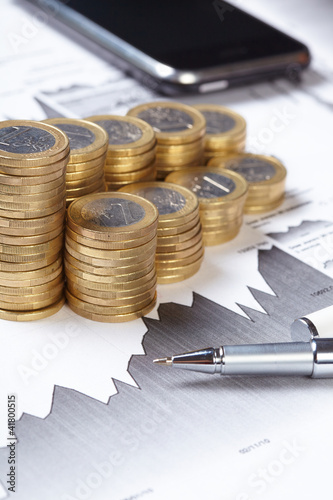 Foto: business chart, coin business chart, coin