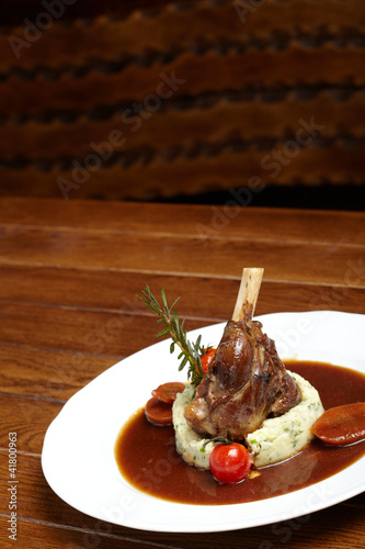 Photo: grilled knuckle of pork with sauce grilled knuckle of pork with sauce