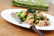 Chicken and broccoli stir fry. Shallow dof Chicken and broccoli stir fry. Shallow dof