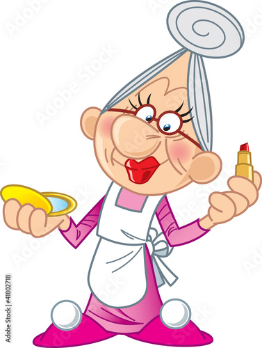 Vector: Grandma with lipstick Grandma with lipstick