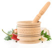 food ingredients and spices in mortar food ingredients and spices in mortar