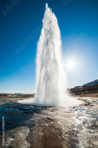 Photo: Geyser erruption. Iceland Geyser erruption. Iceland