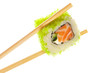 Sushi roll with chopsticks Sushi roll with chopsticks