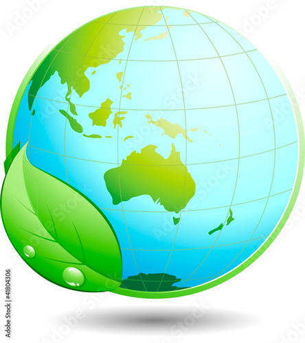 Vektor: Planète bleu écologique sur l'environnement Planète bleu écologique sur l'environnement