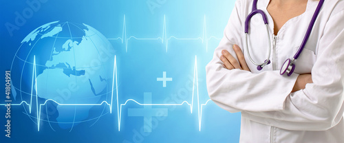 Photo: Doctor with medical background healthcare Doctor with medical background healthcare