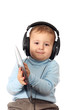 Portrait of lovely child in headphones