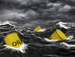 Illustration: Oil barrels in the sea Oil barrels in the sea