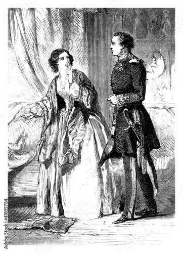 Illustration: Lovers - beginning 19th century Lovers - beginning 19th century