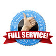 Full Service! Button, Icon Full Service! Button, Icon