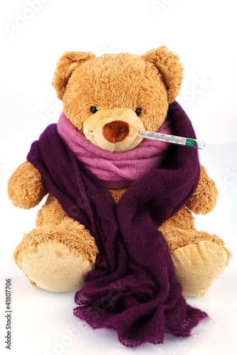Foto: Teddy Bär mit Fieberthermometer Teddy Bär mit Fieberthermometer
