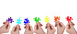 Hands and puzzle