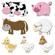 a set of animal farm pastel color