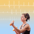 Fitnessfrau mit EKG