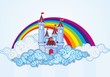 Cartoon castle in the sky