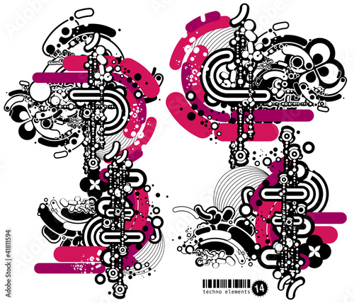 Vector: Techno elements FOURTEEN Techno elements FOURTEEN
