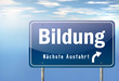 Autobahnschild "Bildung"